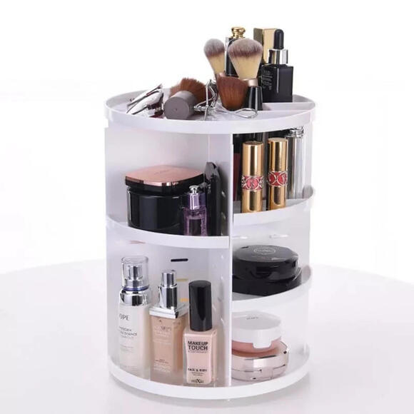 Rotating Cosmetics Storage Box Makeup Organizer with Multiple Compartments - Picture 2 of 2